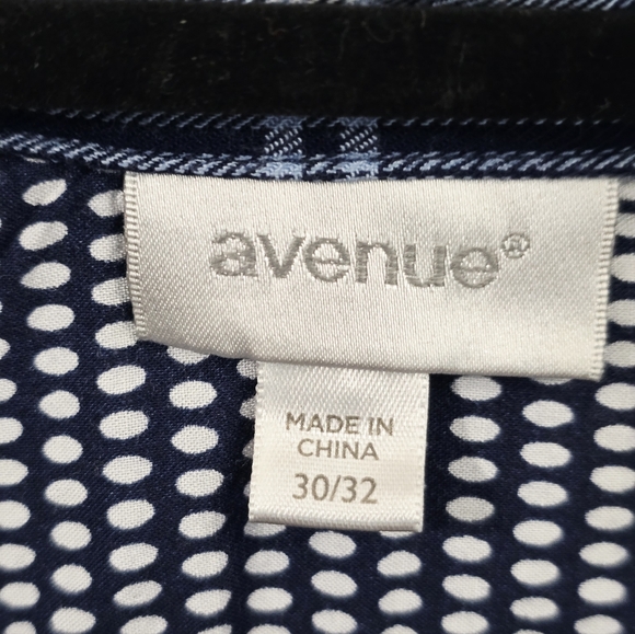 Avenue Plus Size Navy and White Plaid Shirt - Picture 6 of 7